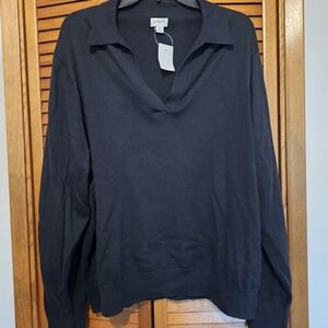 J. Crew Black V-Neck Sweater